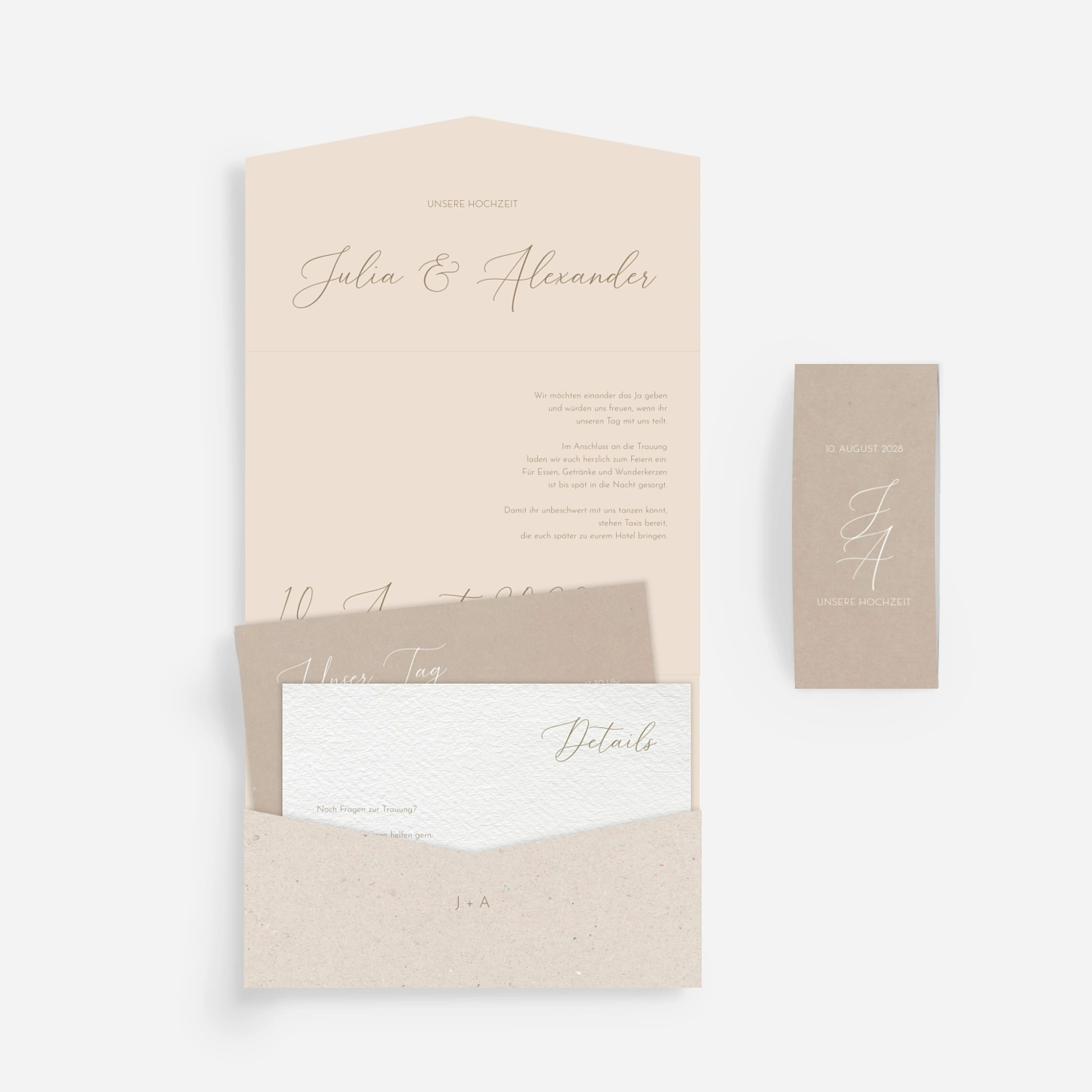 Hochzeitseinladung Zarte Papeterie