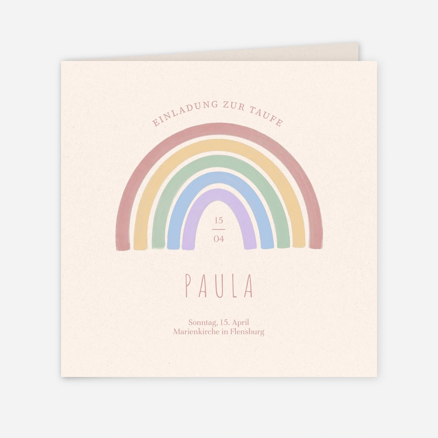 Taufeinladung Pastell-Regenbogen