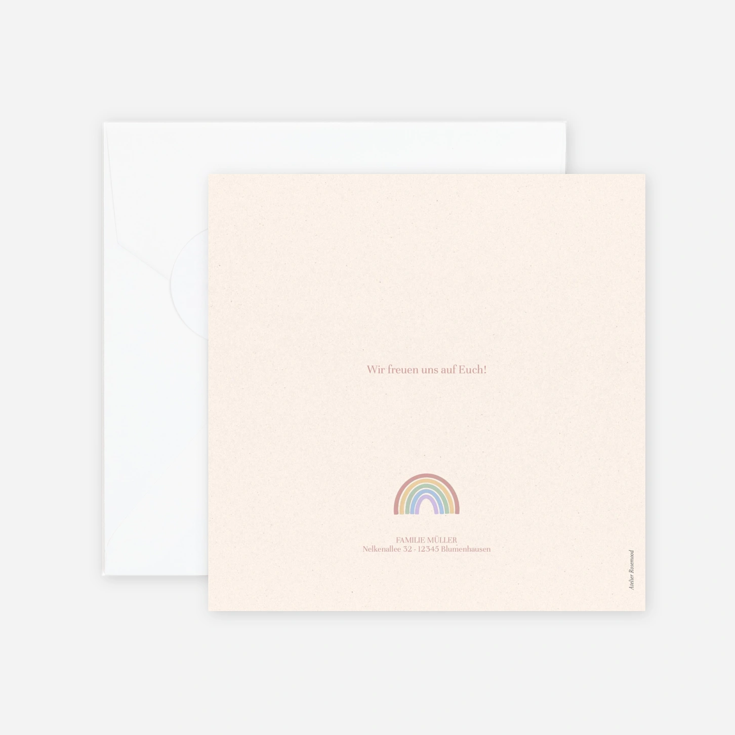 Taufeinladung Pastell-Regenbogen