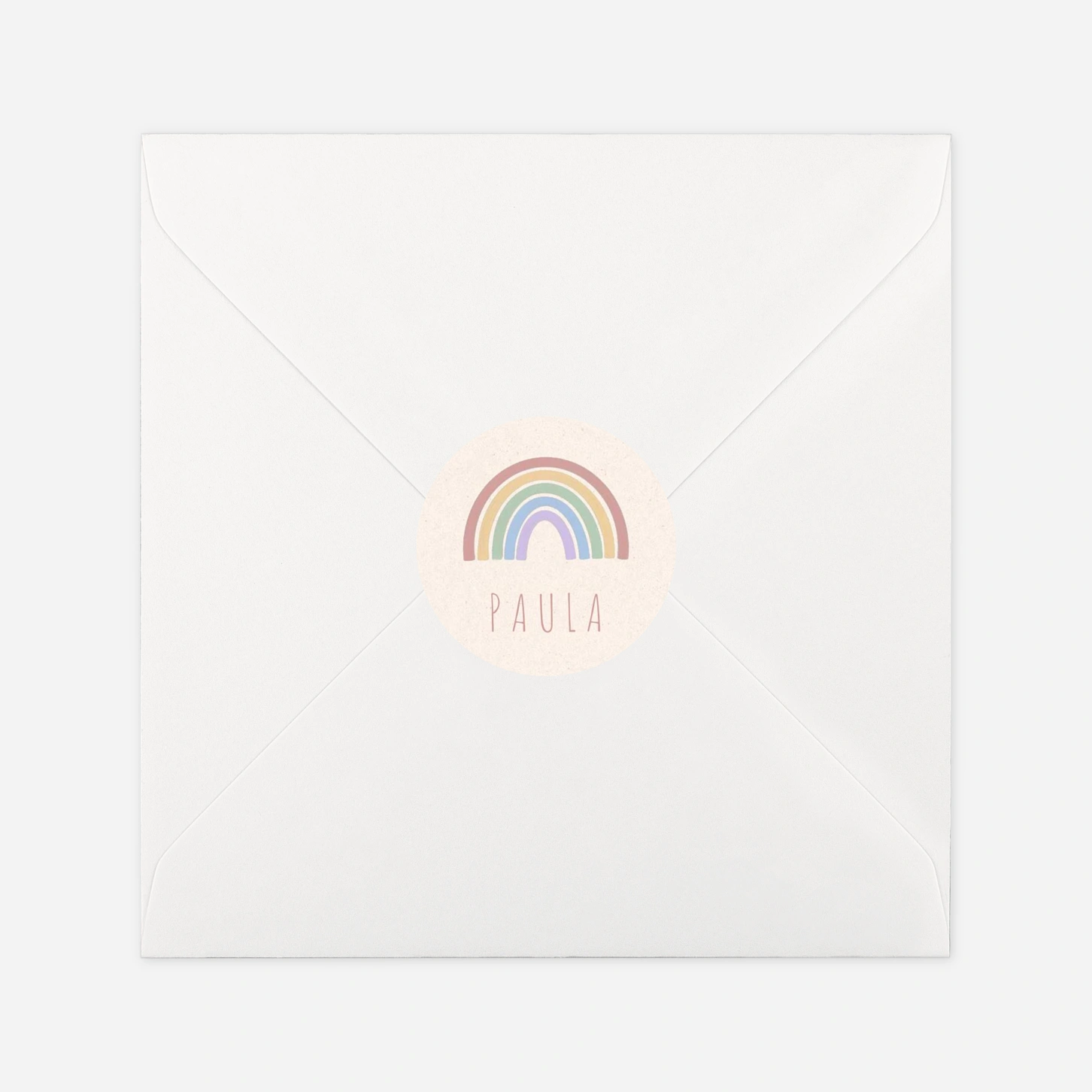 Aufkleber Taufe Pastell-Regenbogen