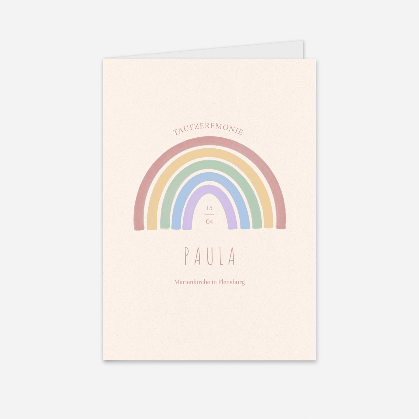 Kirchenheft Taufe Pastell-Regenbogen