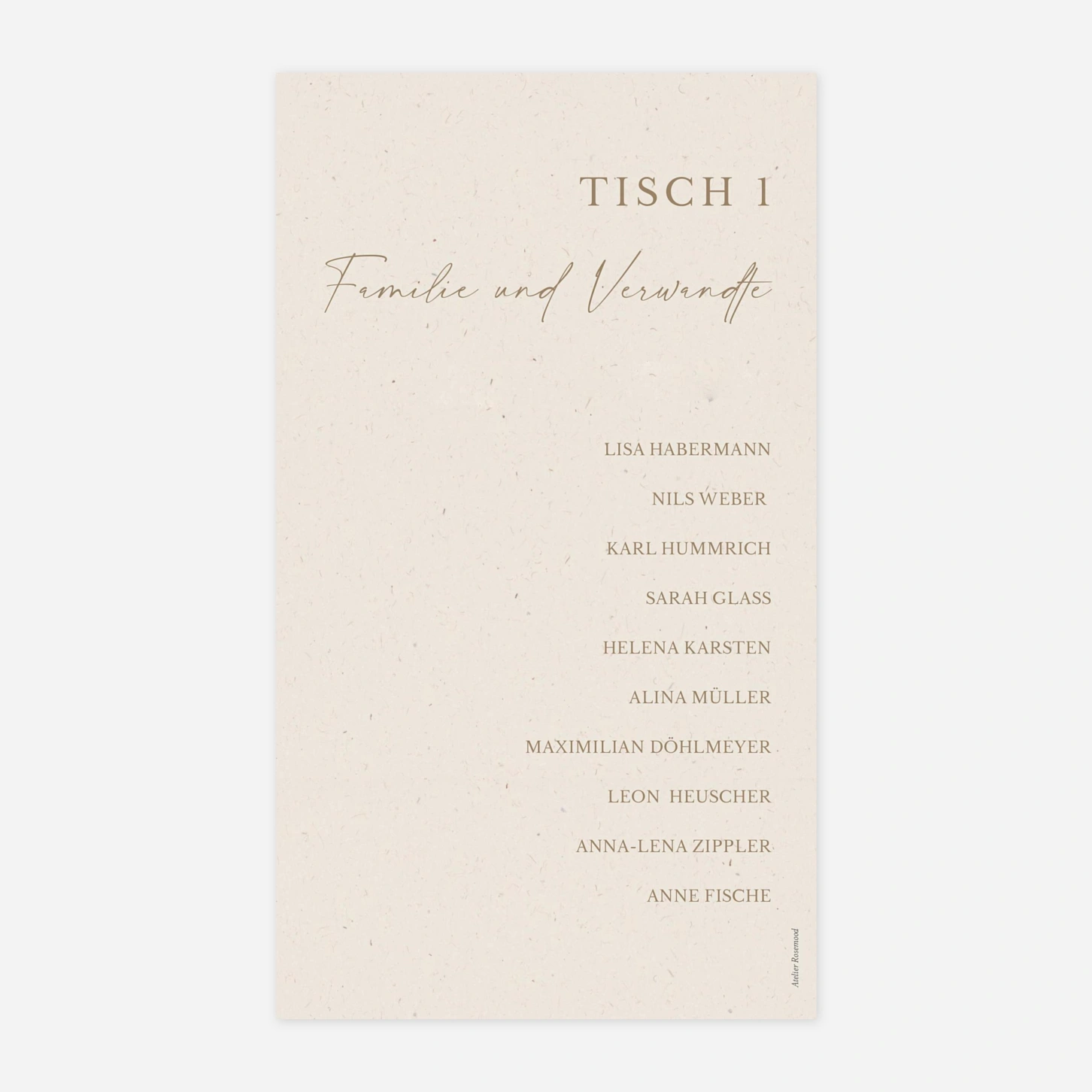 Gruppentischkarte Passepartout