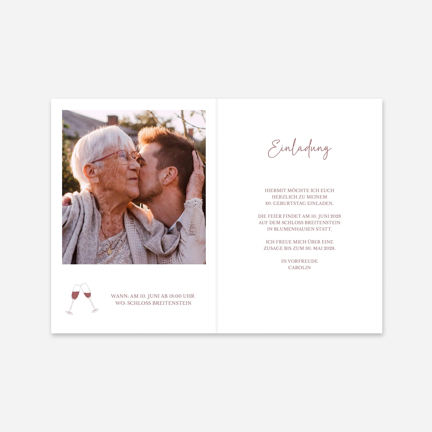 Geburtstagseinladung Champagne Chic