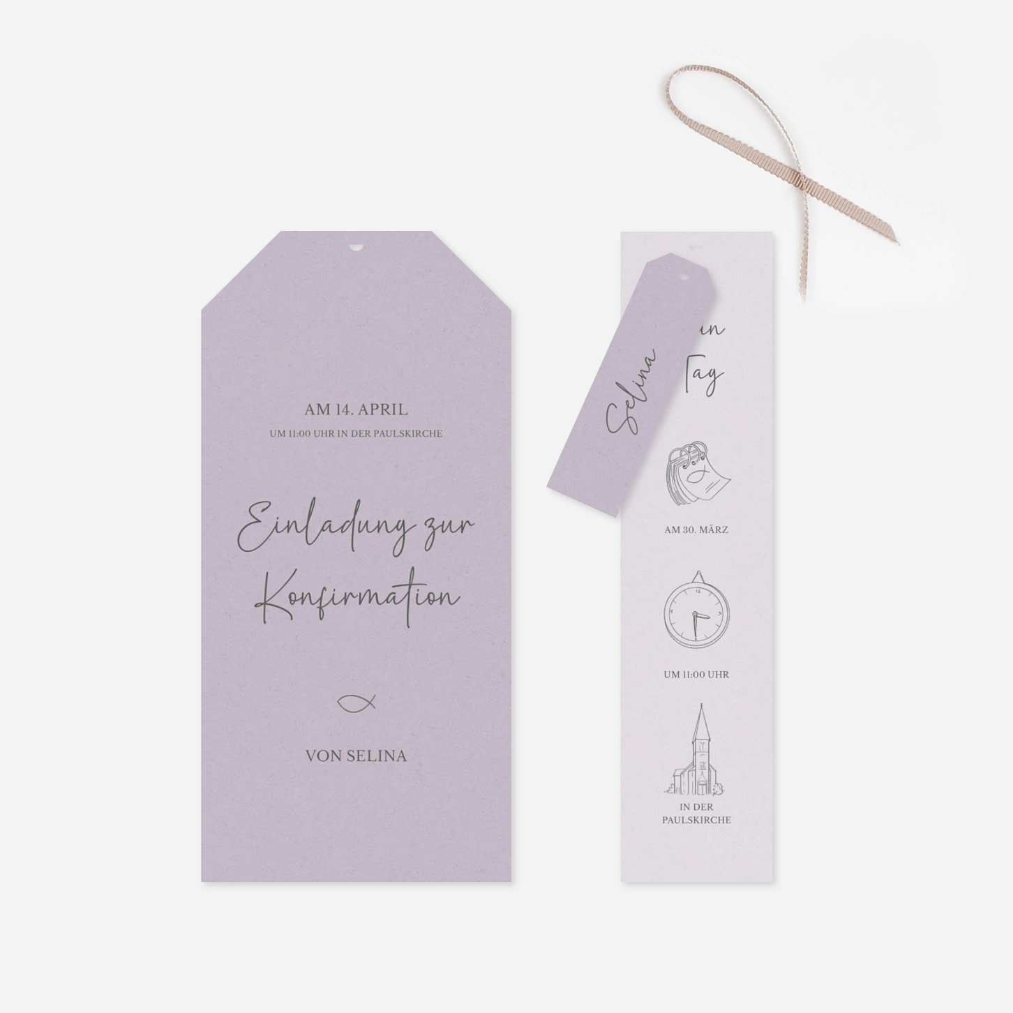 Konfirmationseinladung Pastellpoesie