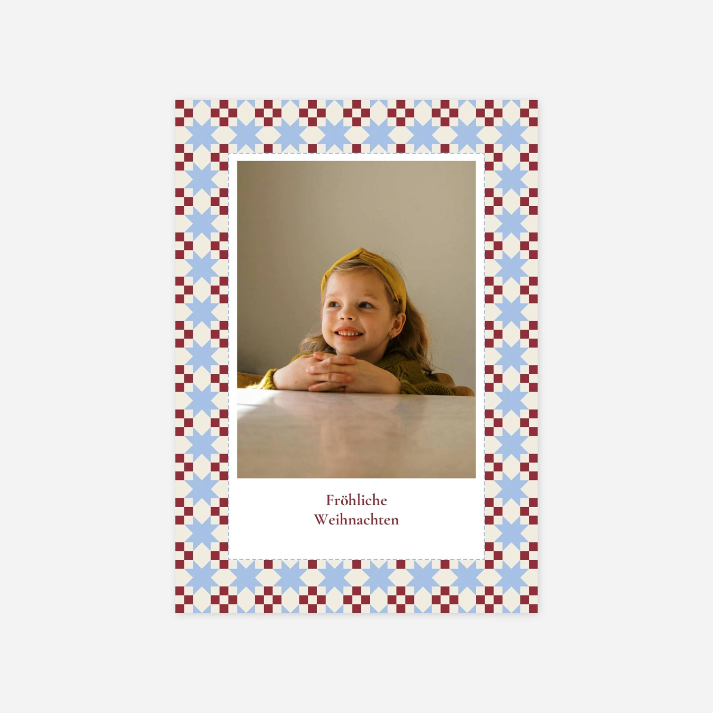 Weihnachtskarte Patchwork-Sterne