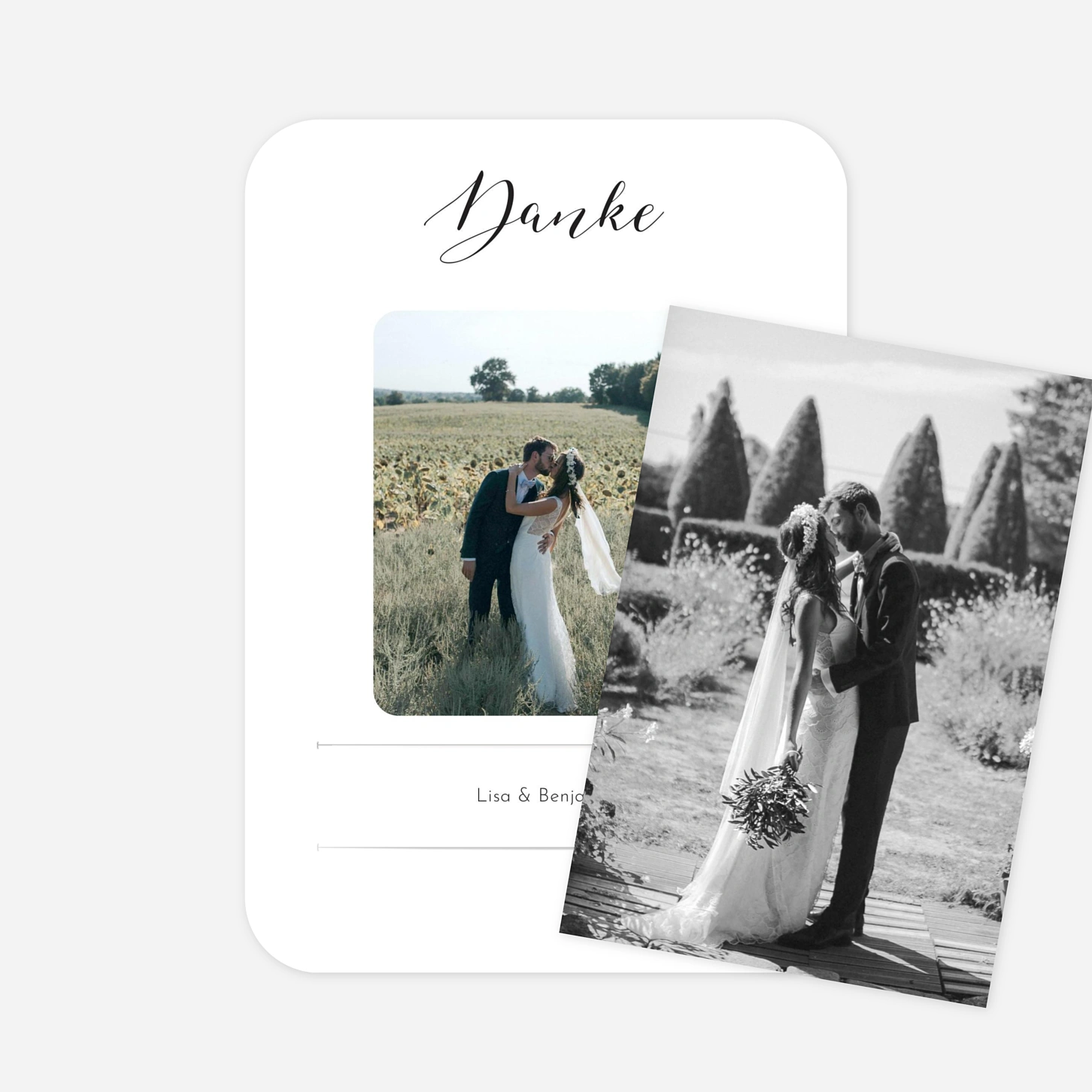 Dankeskarte Hochzeit Raffinesse