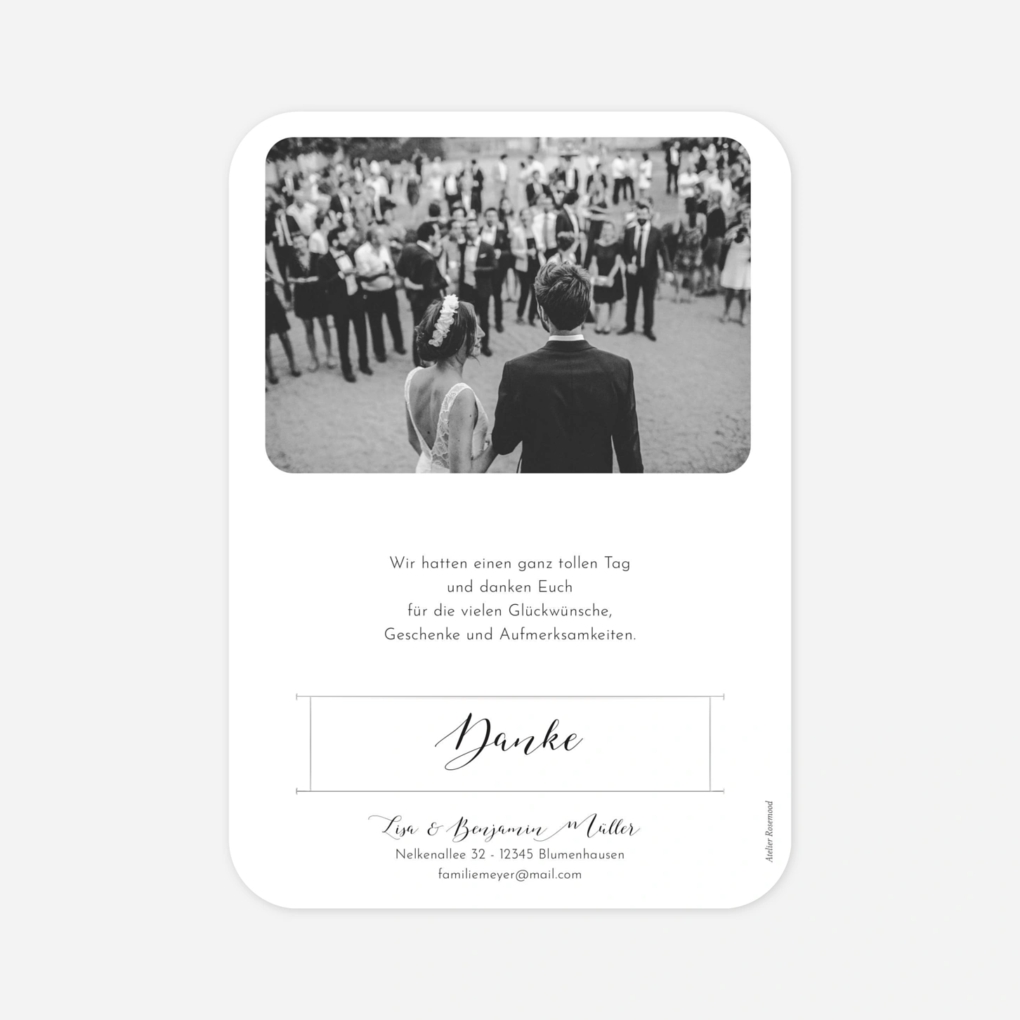 Dankeskarte Hochzeit Raffinesse