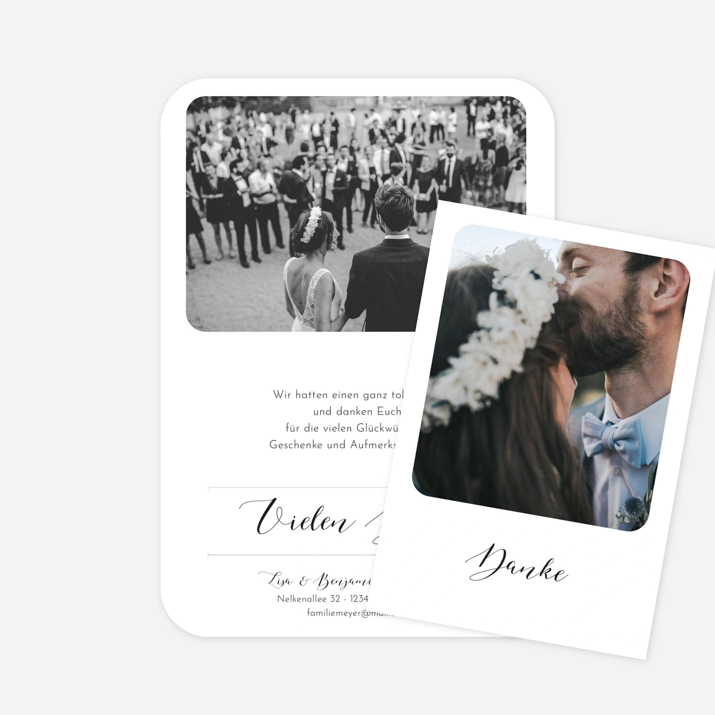 Dankeskarte Hochzeit Raffinesse