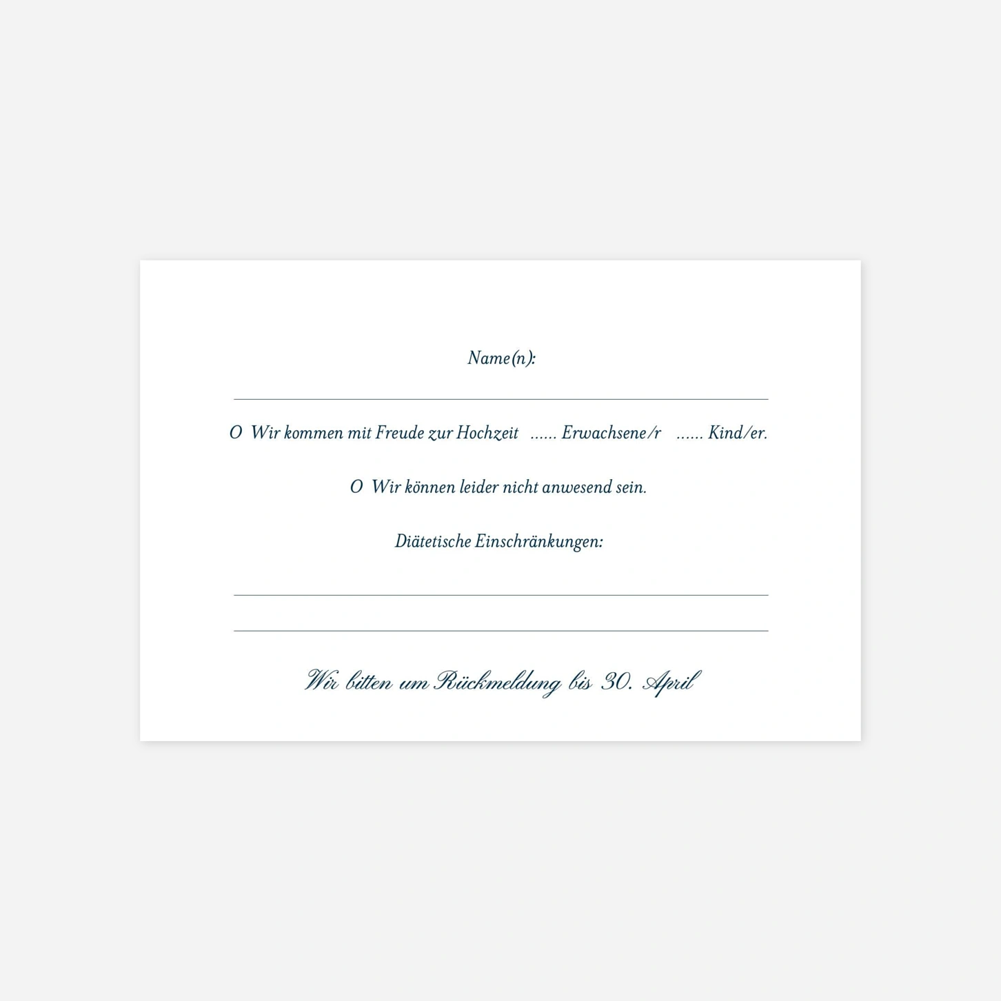 Antwortkarte Hochzeit Ritus
