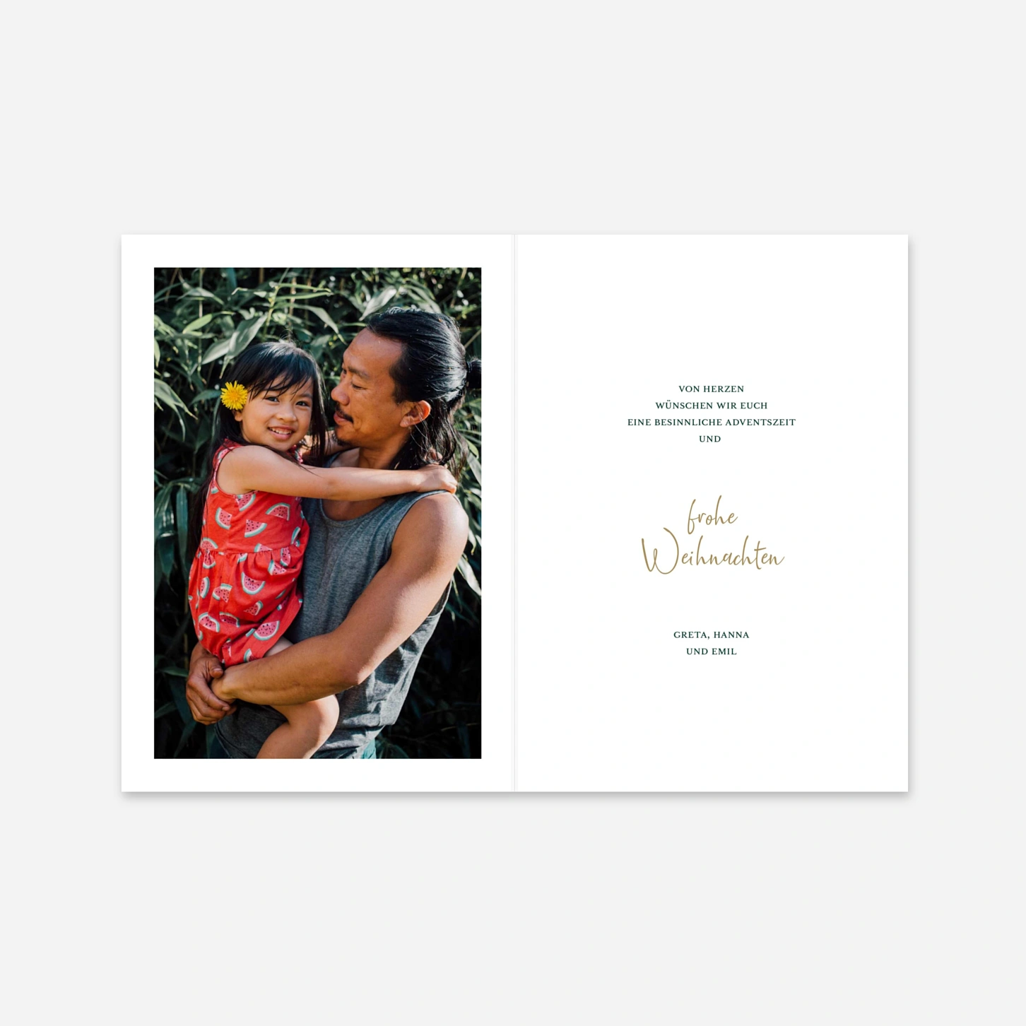 Weihnachtskarte Sanftes Leuchten