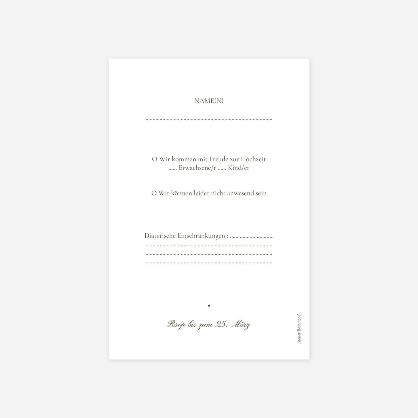 Antwortkarte Hochzeit Sanfte Blüten