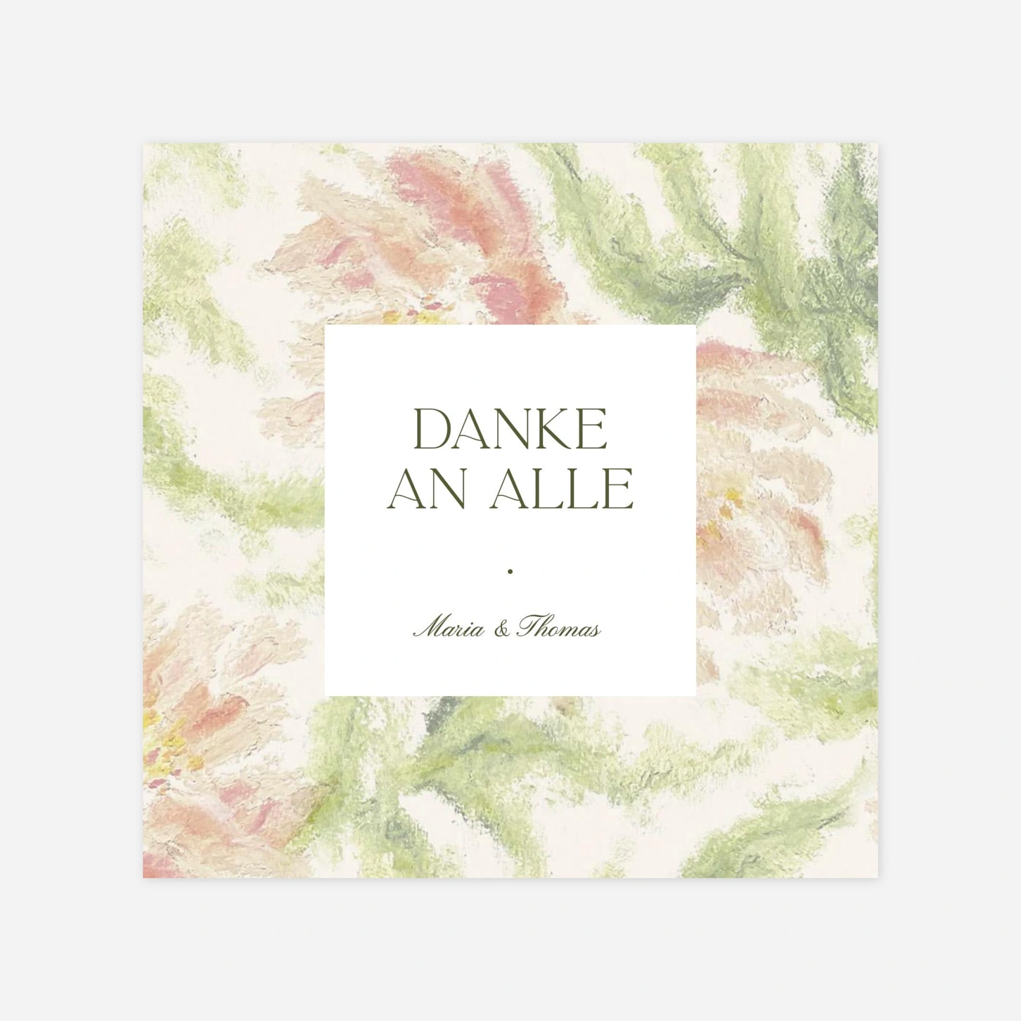 Dankeskarte Hochzeit Sanfte Blüten