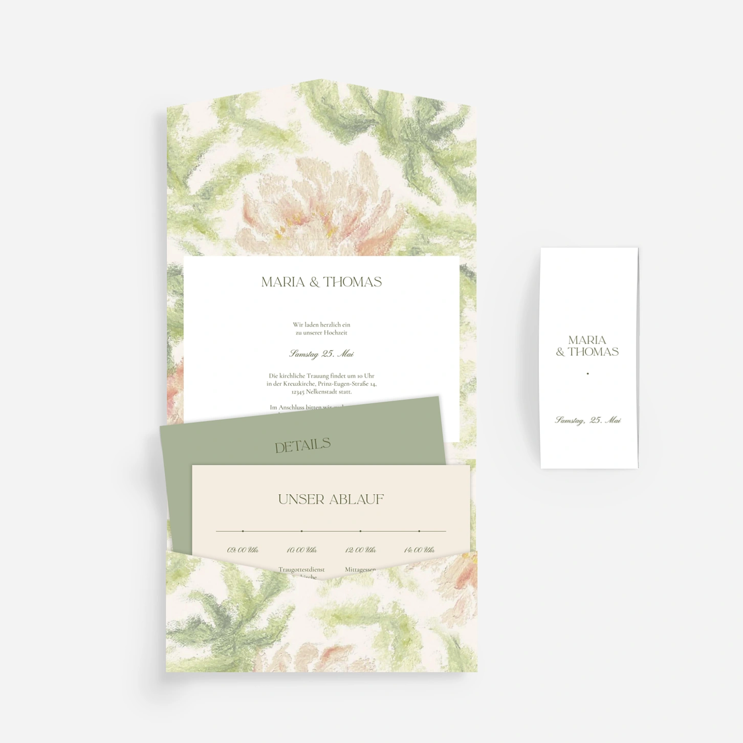 Hochzeitseinladung Sanfte Blüten