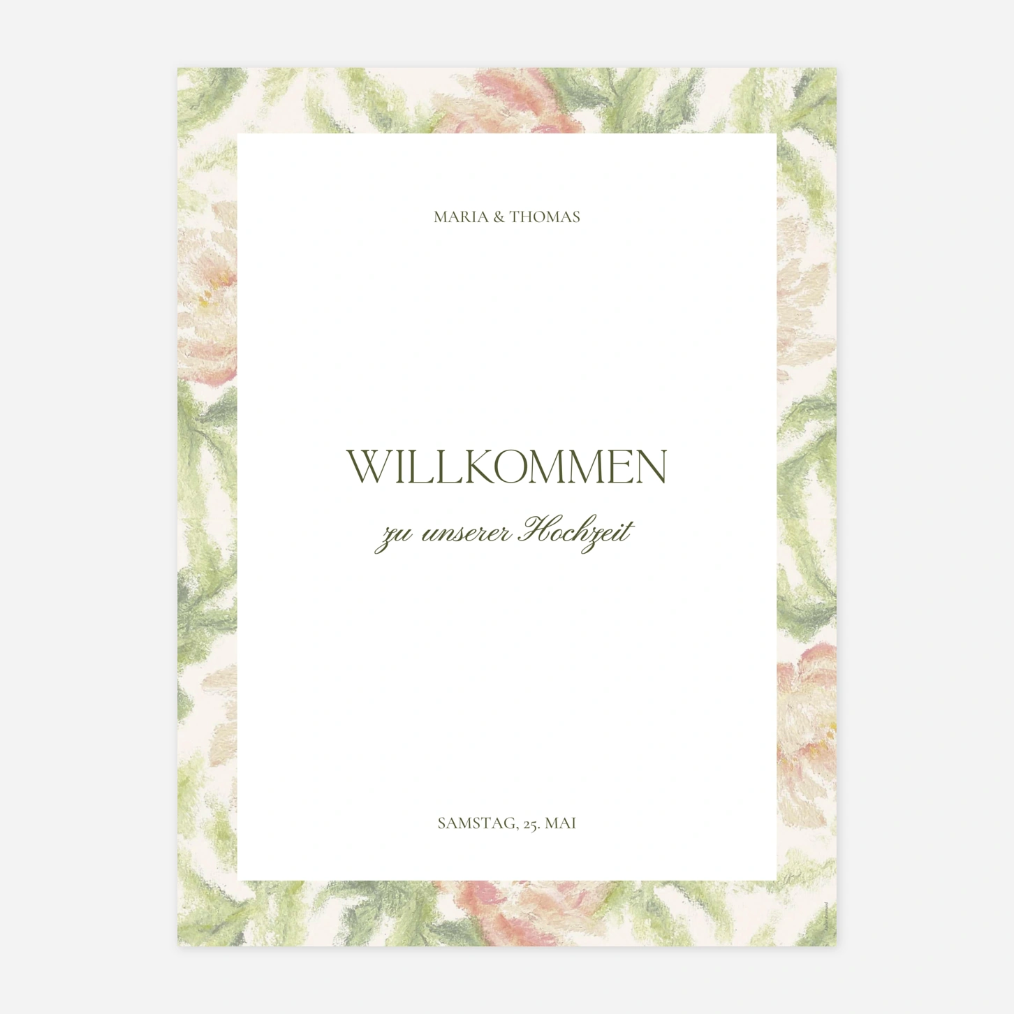 Willkommensschild Sanfte Blüten