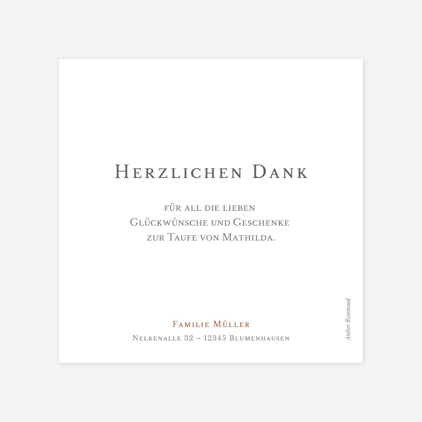 Dankeskarte Taufe Schmuckstück