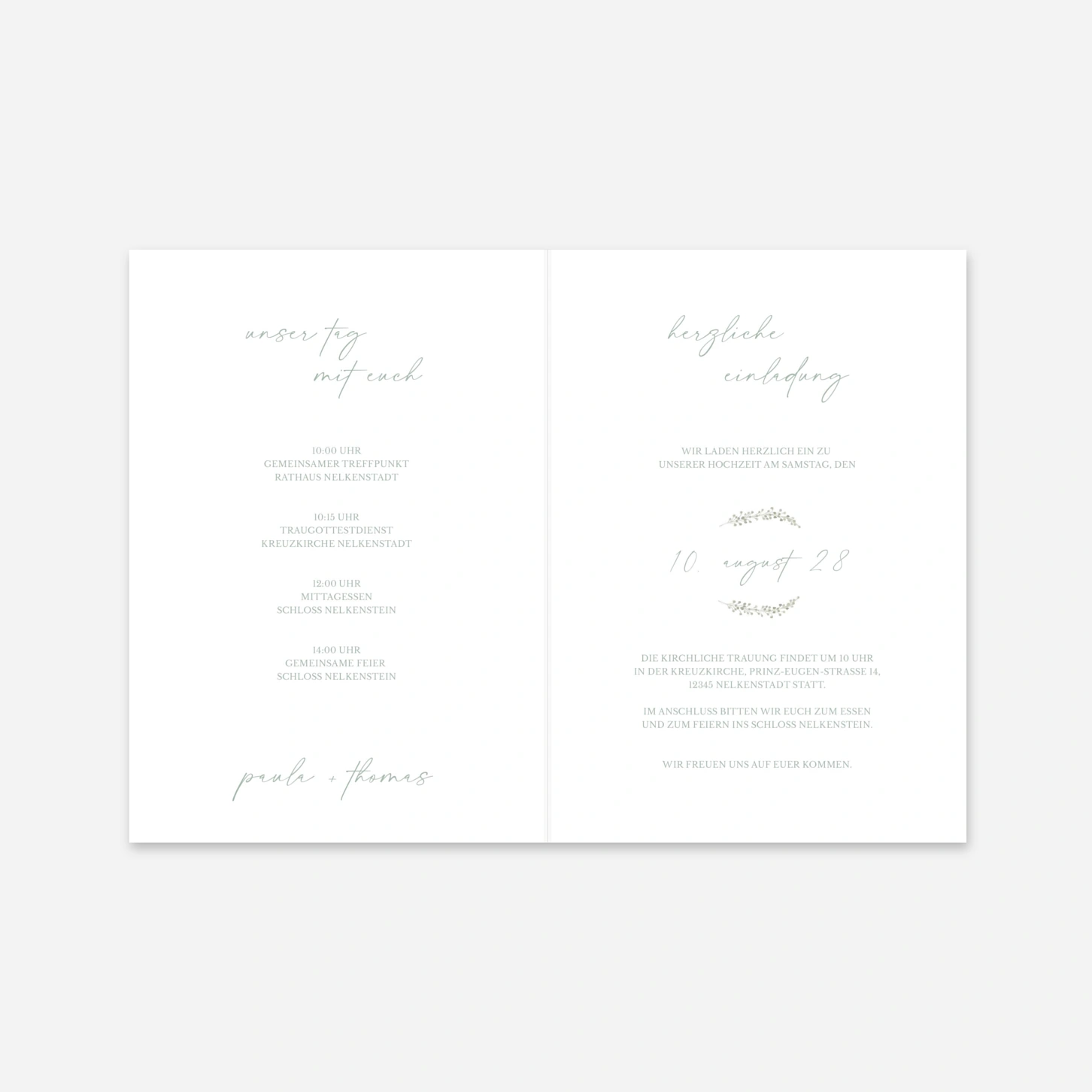 Hochzeitseinladung Zartes Schweben