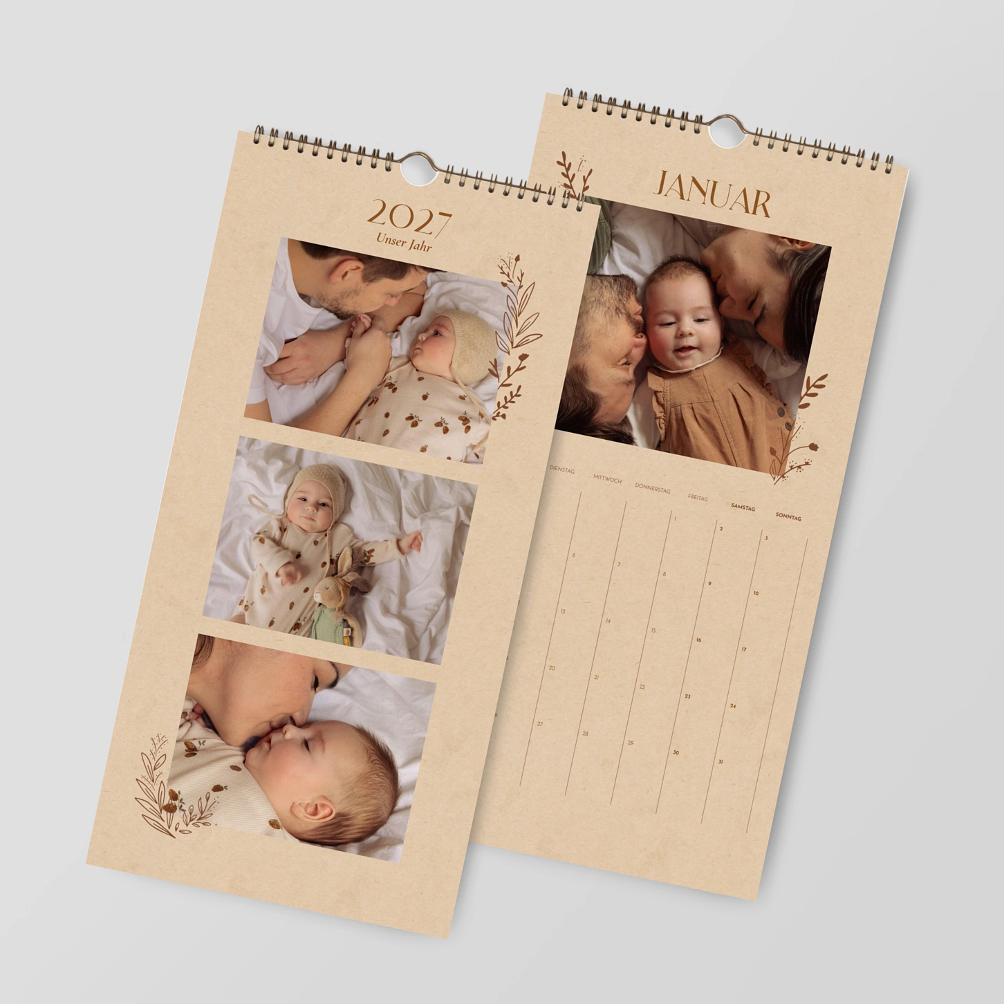 Wandkalender personalisierbare Felder Schöner Mistelzweig