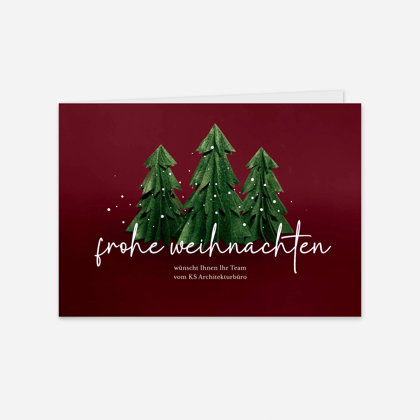 Geschäftliche Weihnachtskarte Sanfter Tannenwald