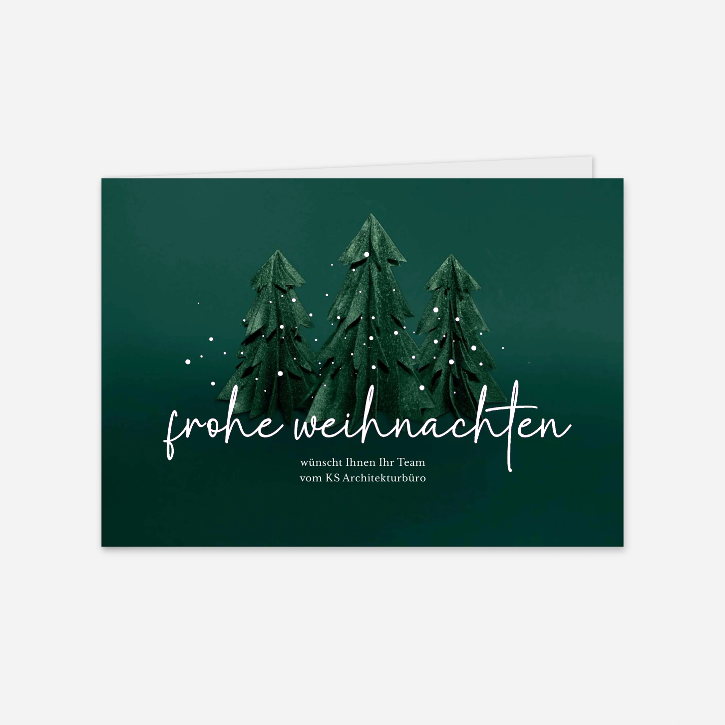 Geschäftliche Weihnachtskarte Sanfter Tannenwald