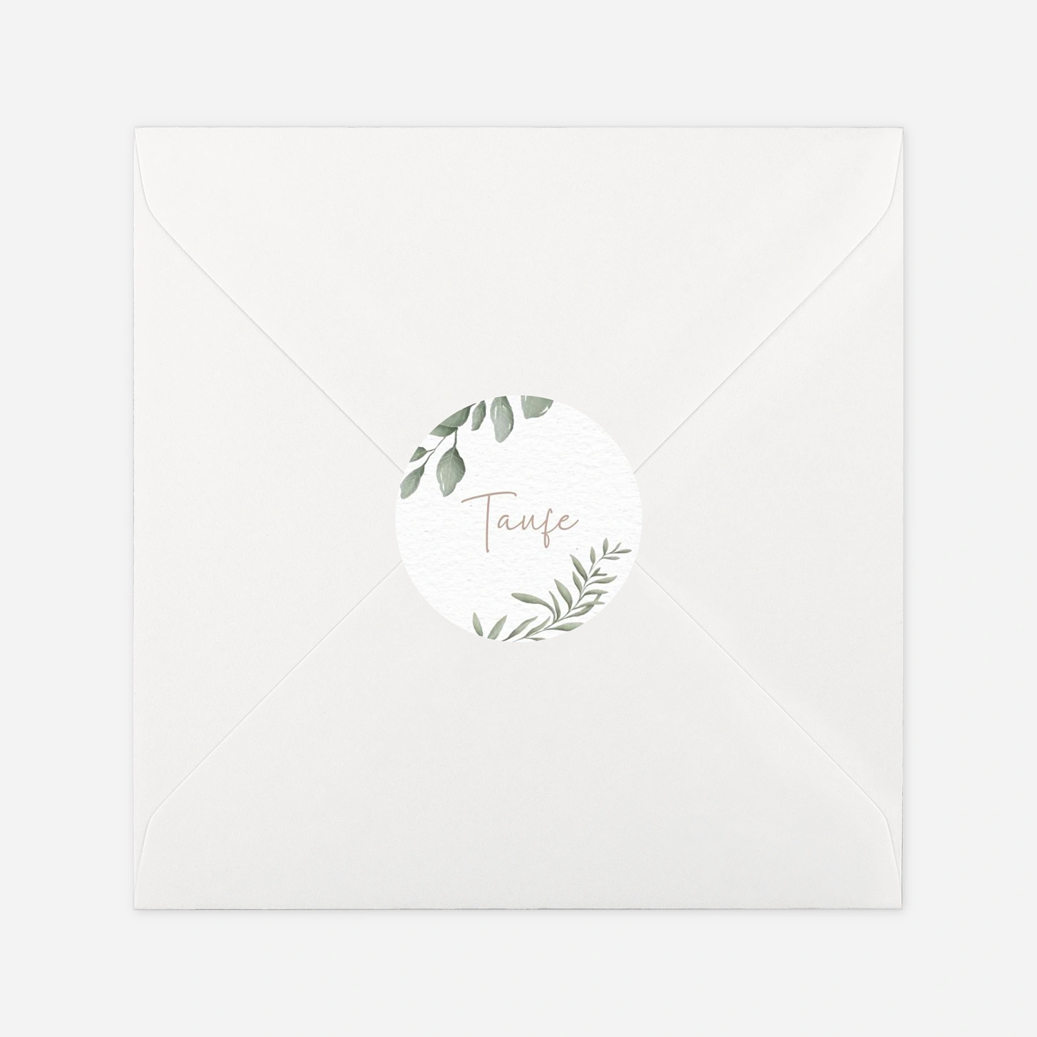 Aufkleber Taufe Greenery Symbols