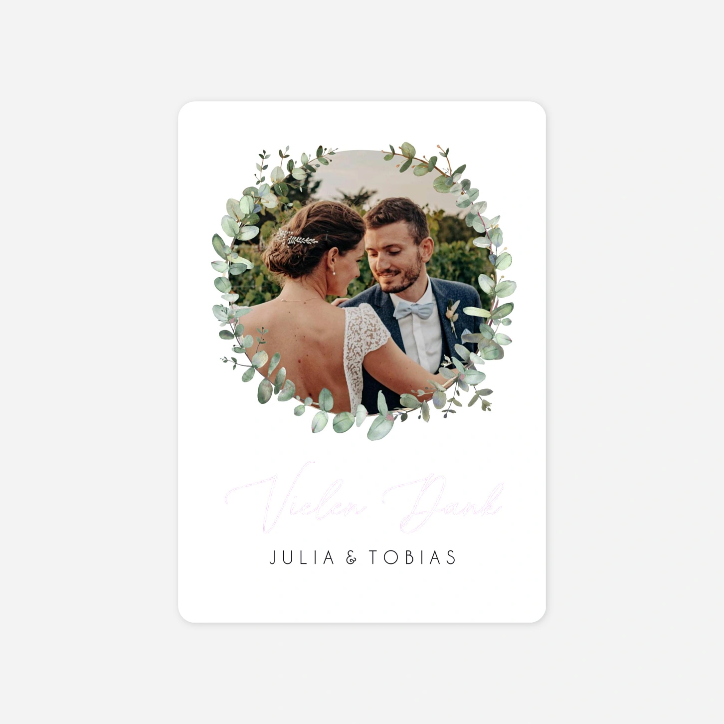 Dankeskarte Hochzeit Schlichtes Grün