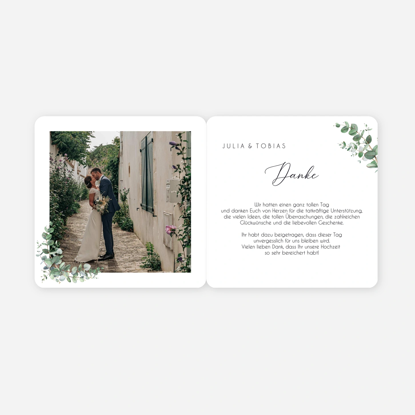 Dankeskarte Hochzeit Schlichtes Grün