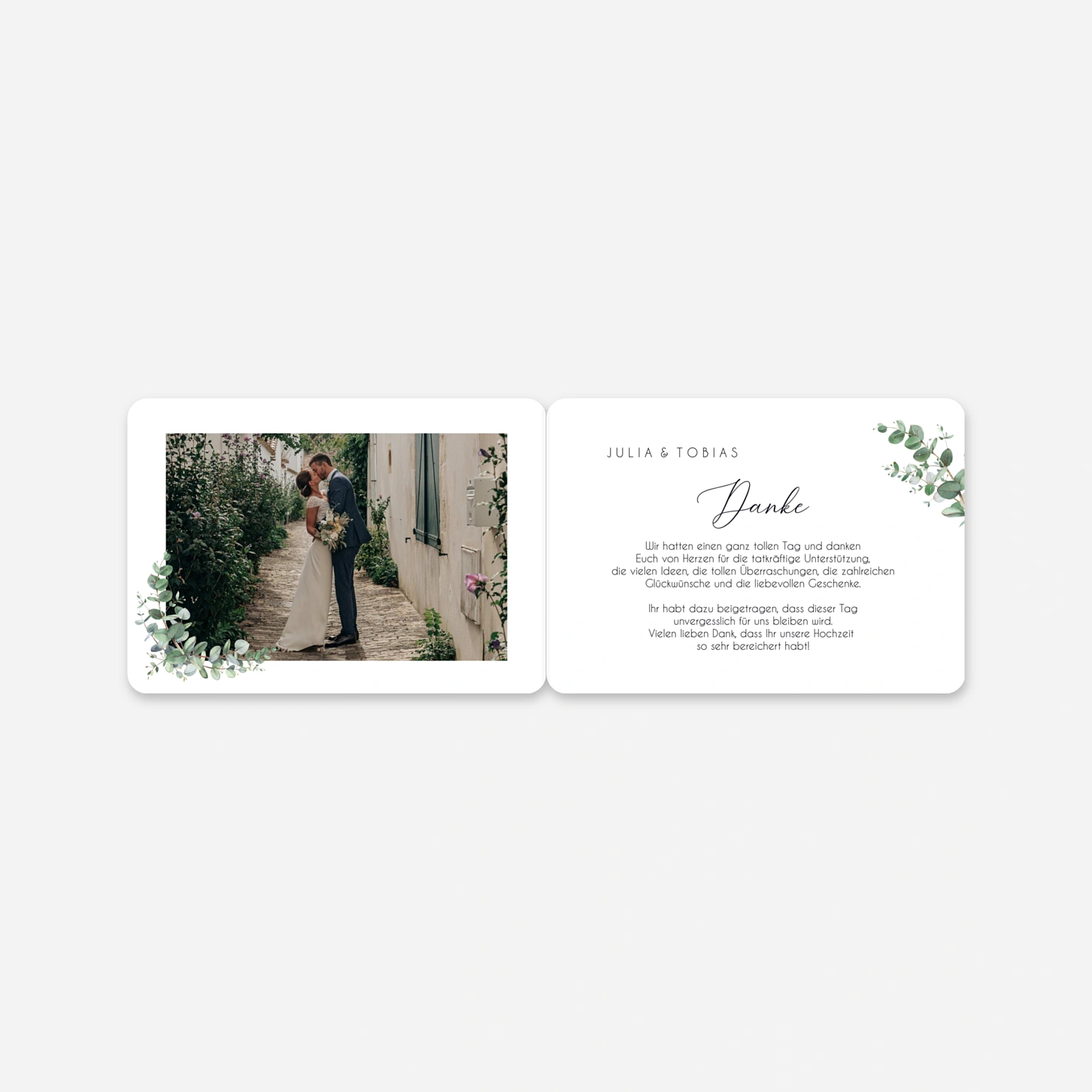 Dankeskarte Hochzeit Schlichtes Grün