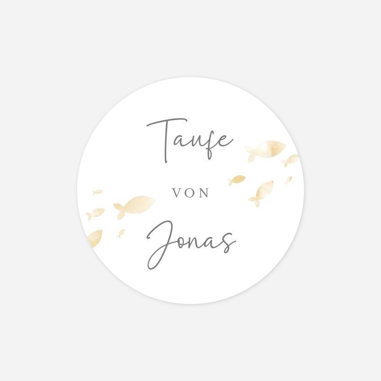 Aufkleber Taufe Zarte Fischlein