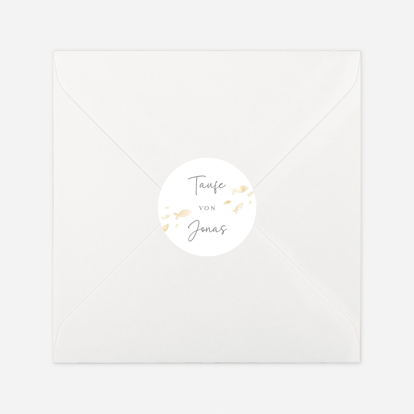 Aufkleber Taufe Zarte Fischlein