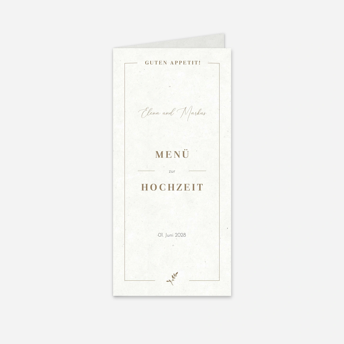 Menükarte Hochzeit Schlichte Harmonie
