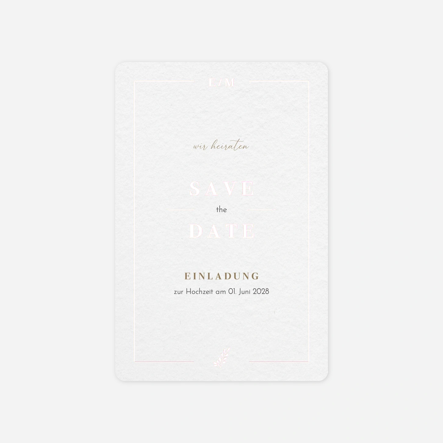 Save-the-Date Karte Schlichte Harmonie