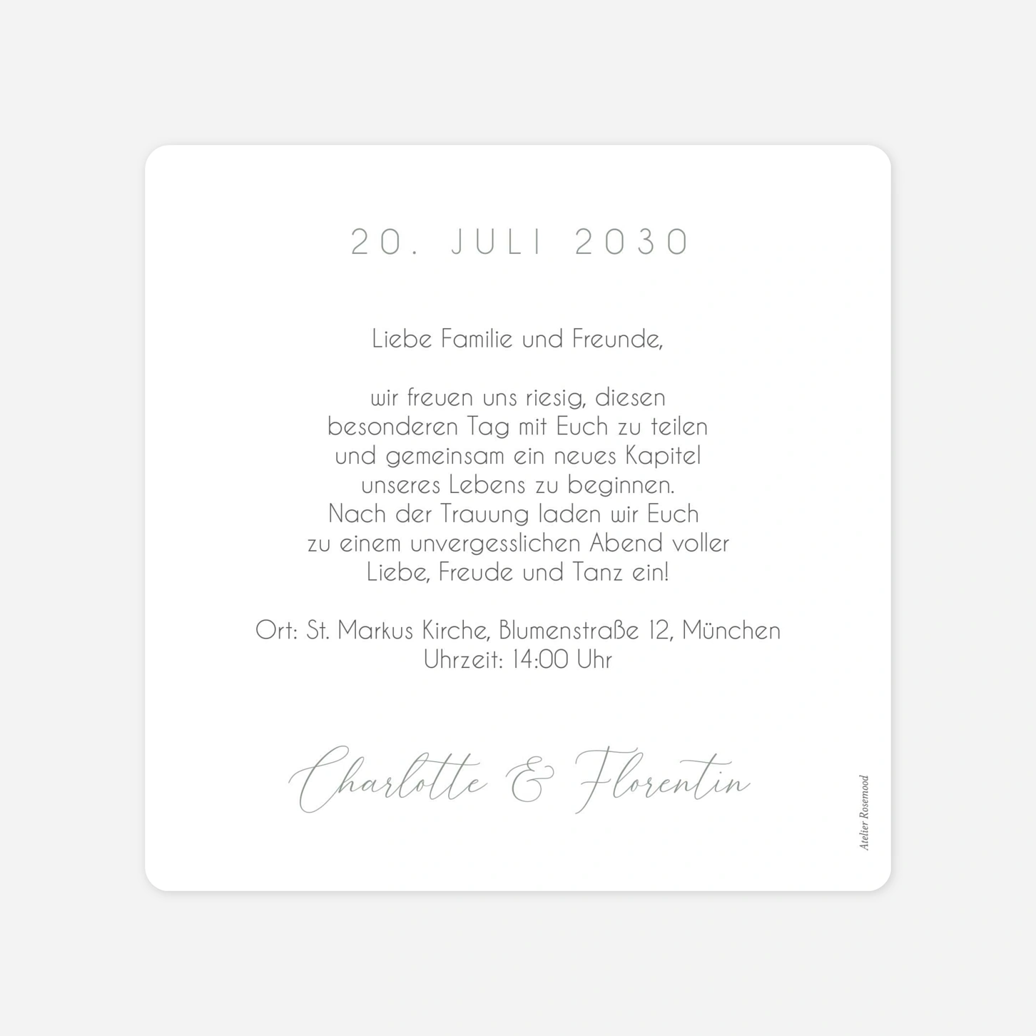 Hochzeitseinladung Stilvolles Herz