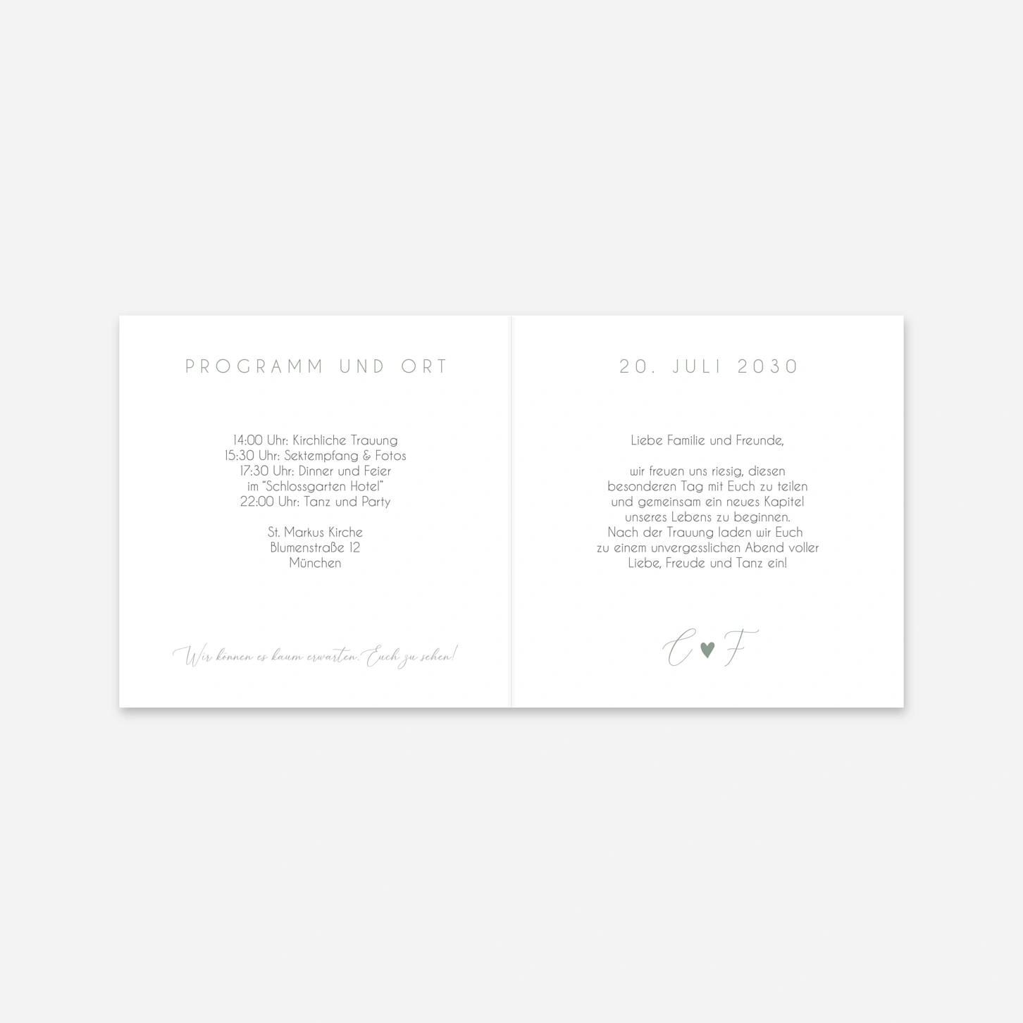 Hochzeitseinladung Stilvolles Herz