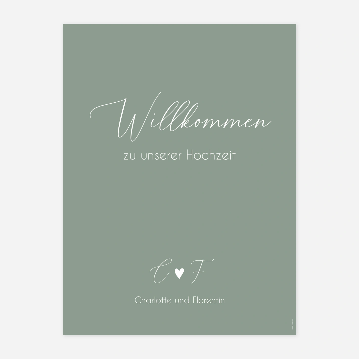 Willkommensschild Stilvolles Herz