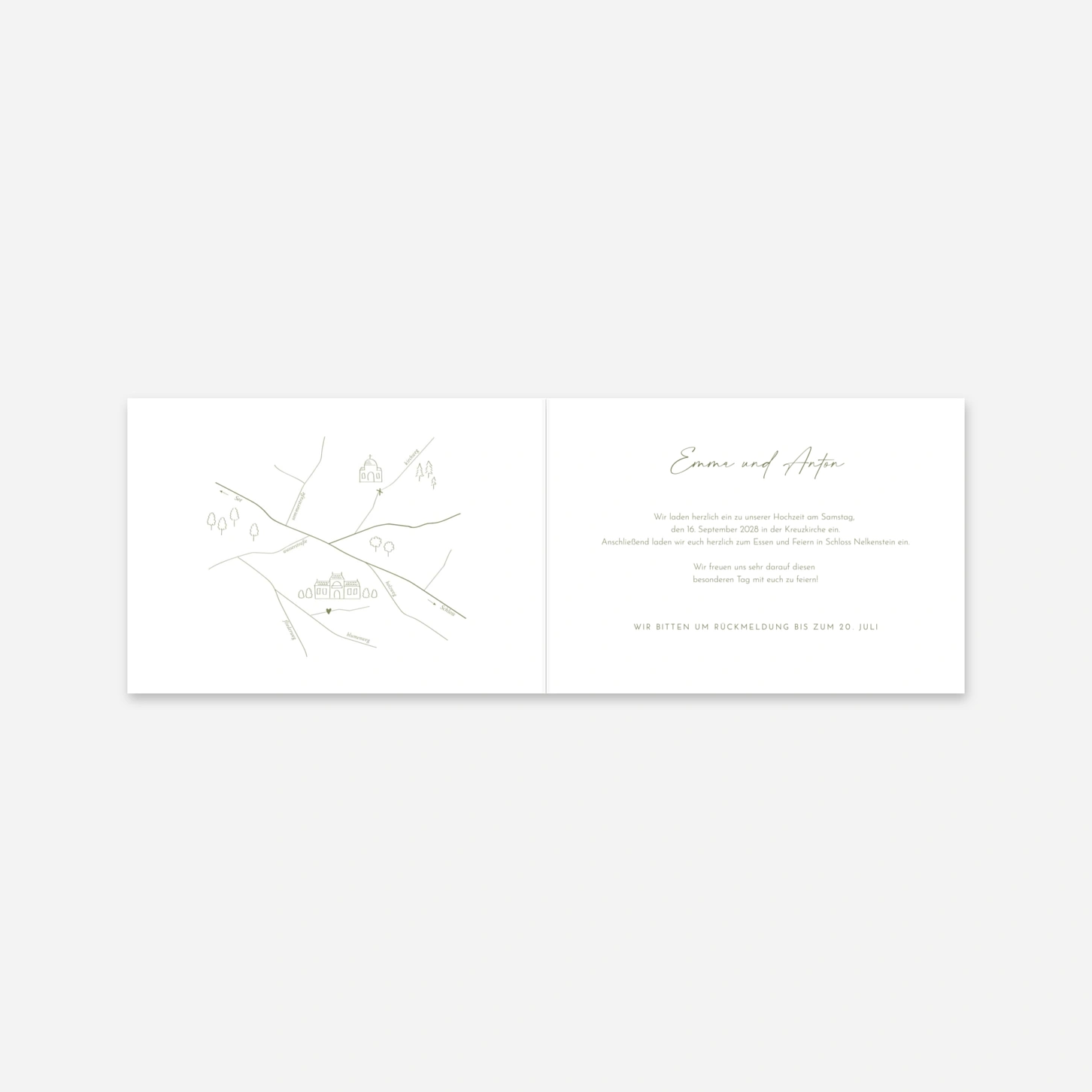 Hochzeitseinladung Skizze