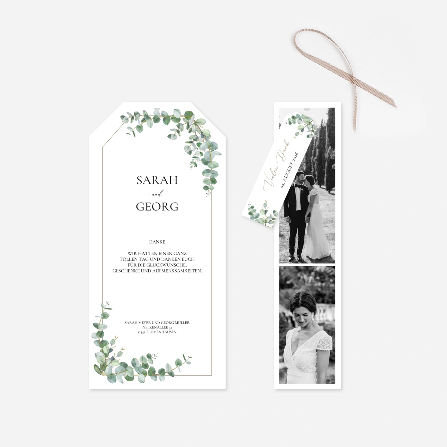 Dankeskarte Hochzeit Sommergrün