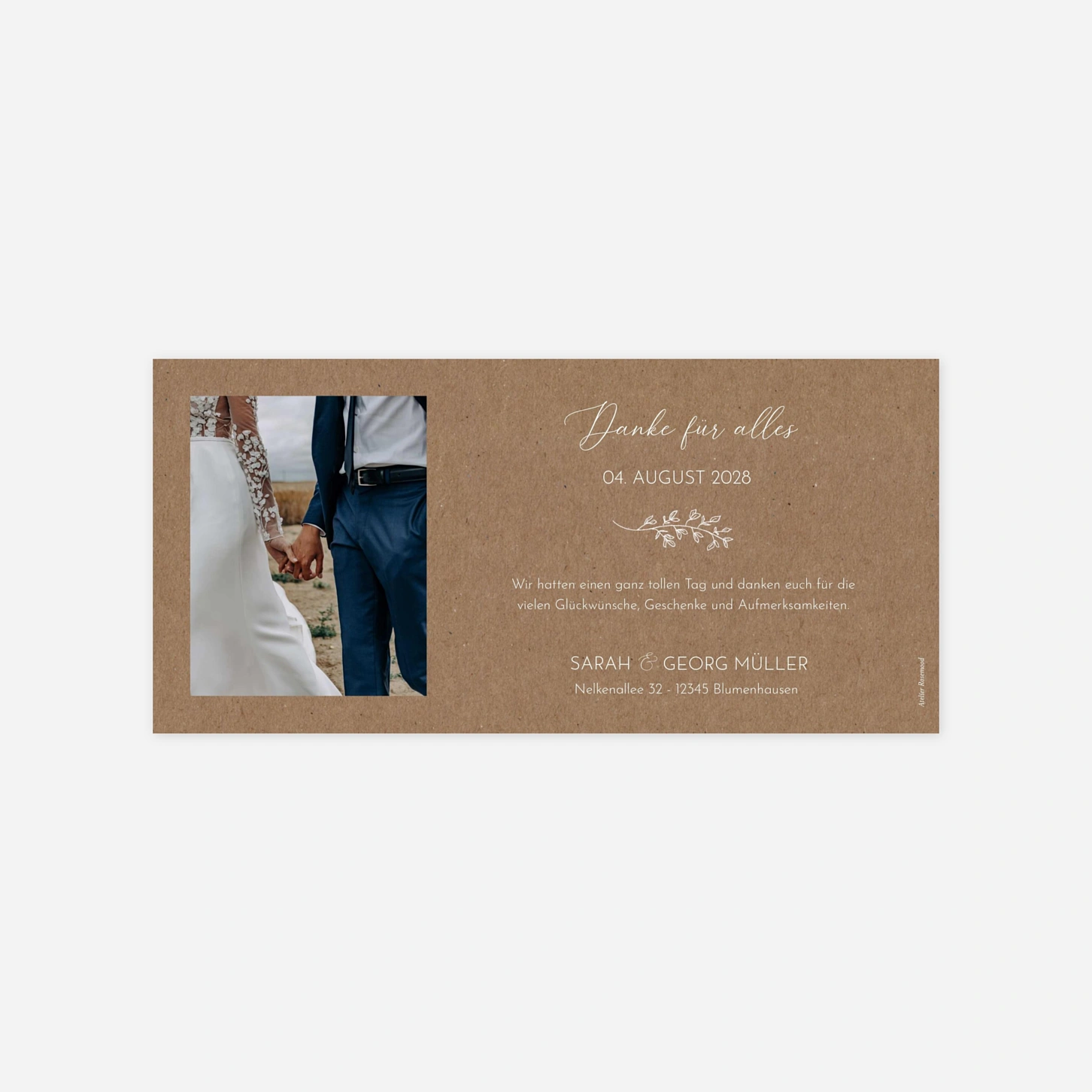 Dankeskarte Hochzeit Sanfte Romanze