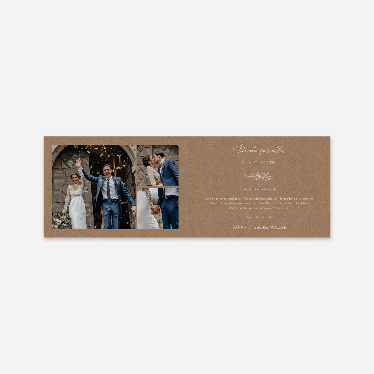 Dankeskarte Hochzeit Sanfte Romanze