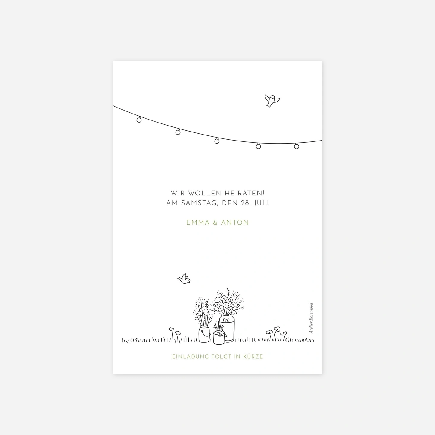 Save-the-Date Karte Sommerhochzeit
