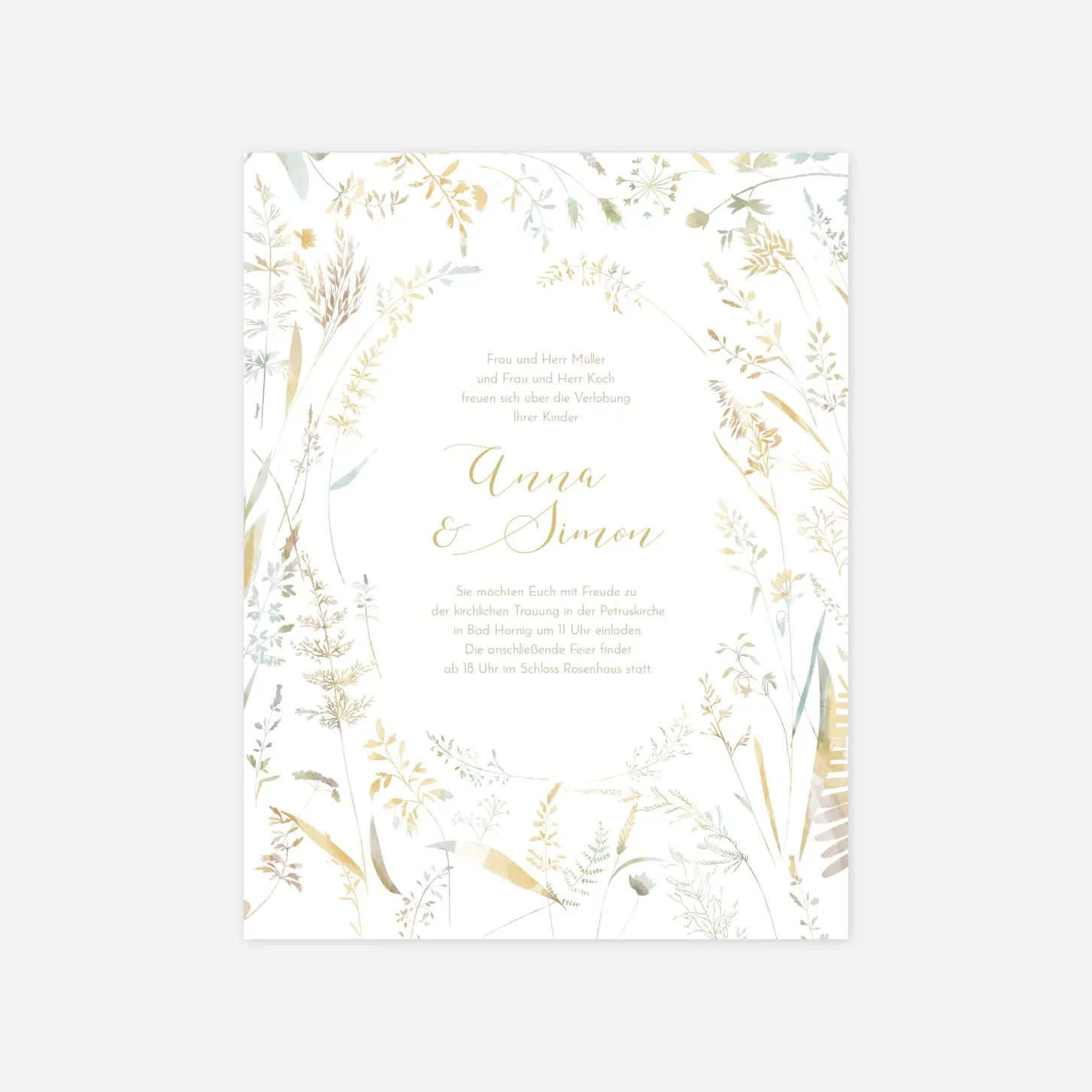 Hochzeitseinladung Sommerwiese