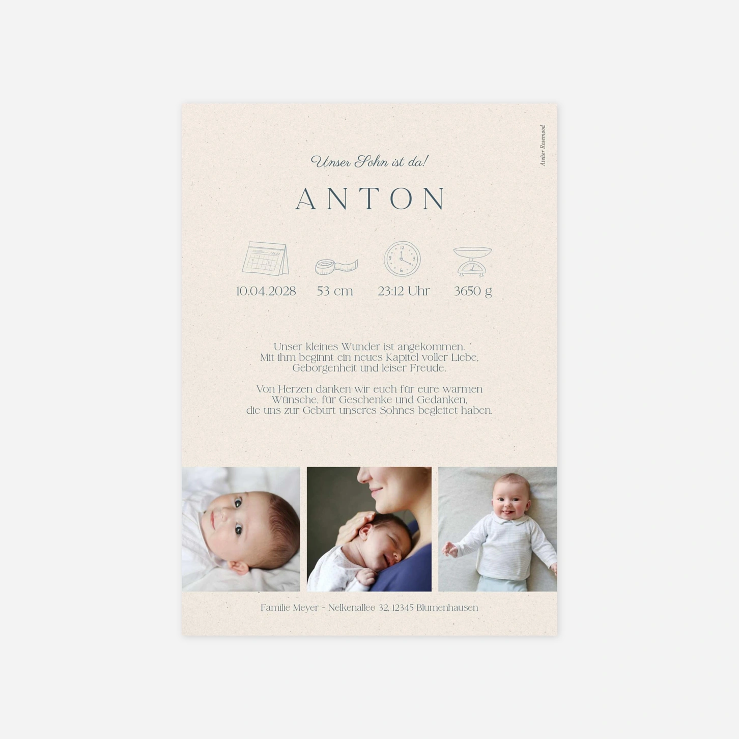 Geburtskarte Linienzauber