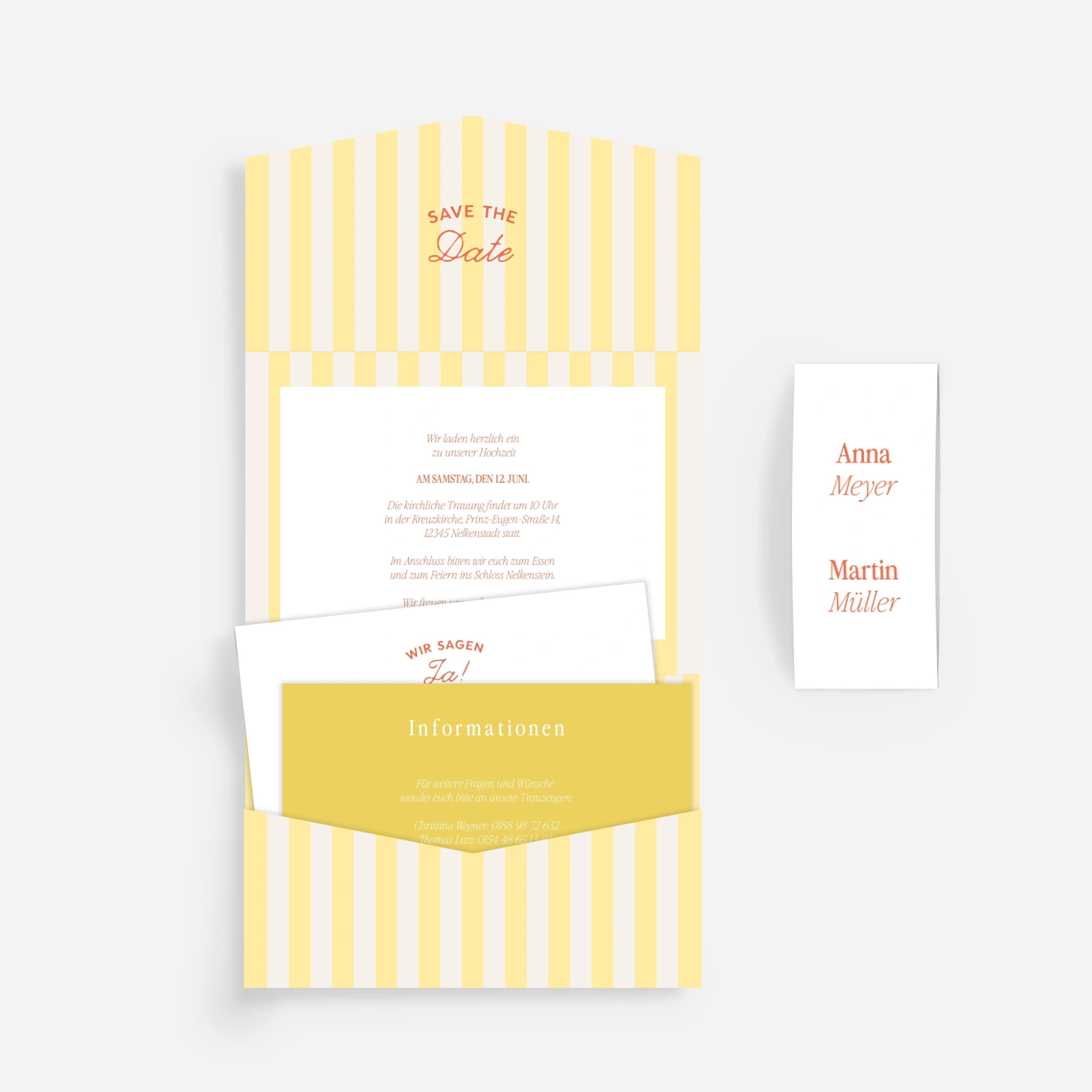 Hochzeitseinladung Sunny Stripes