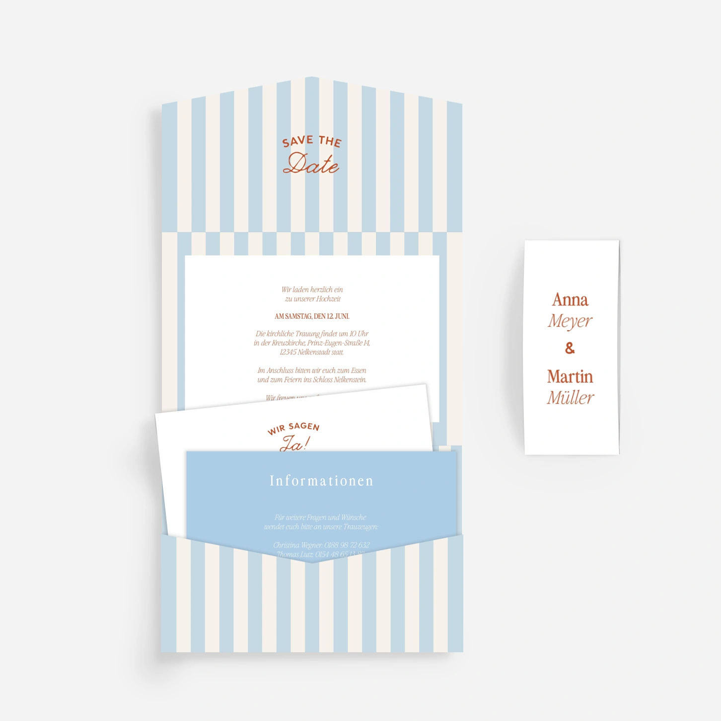 Hochzeitseinladung Sunny Stripes