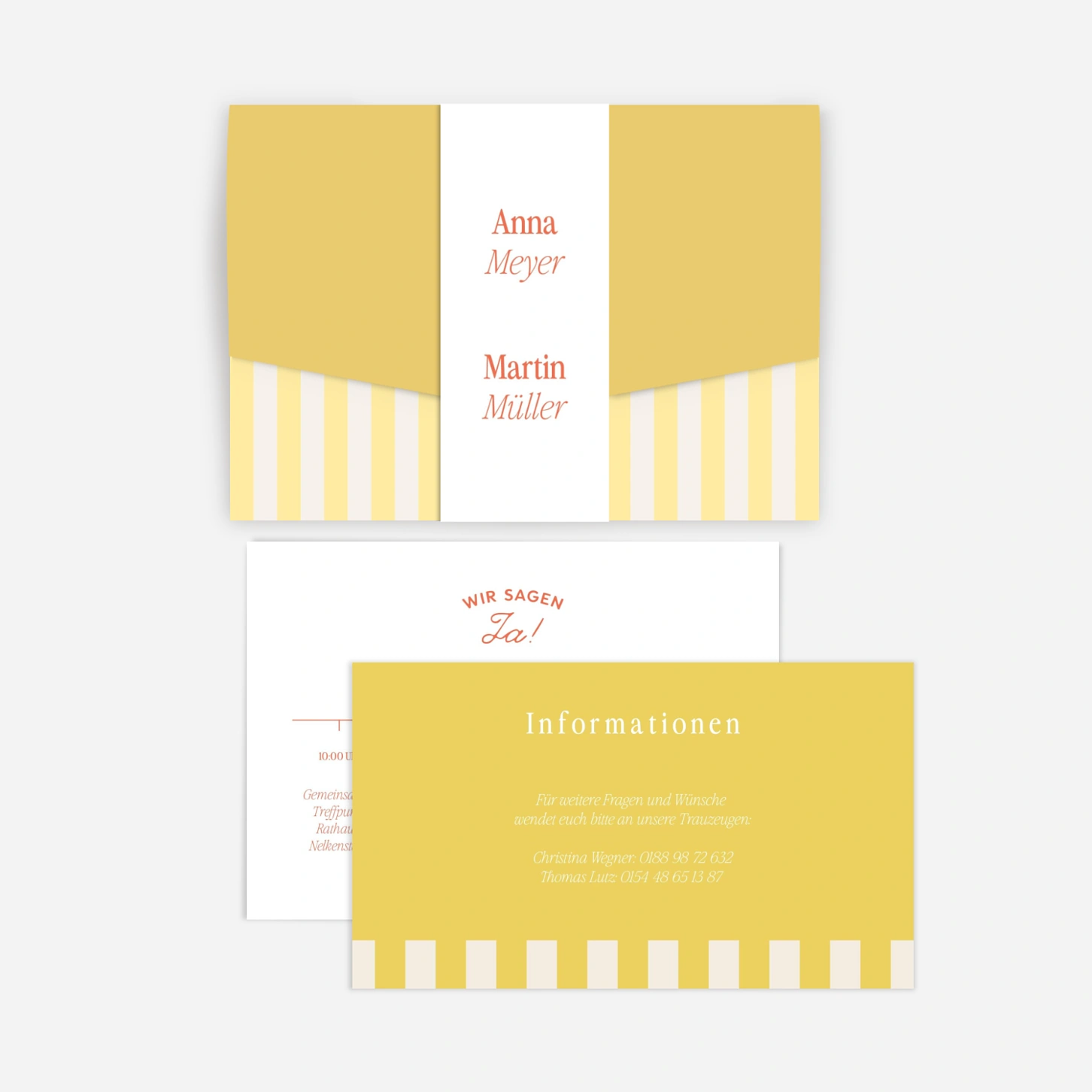 Hochzeitseinladung Sunny Stripes