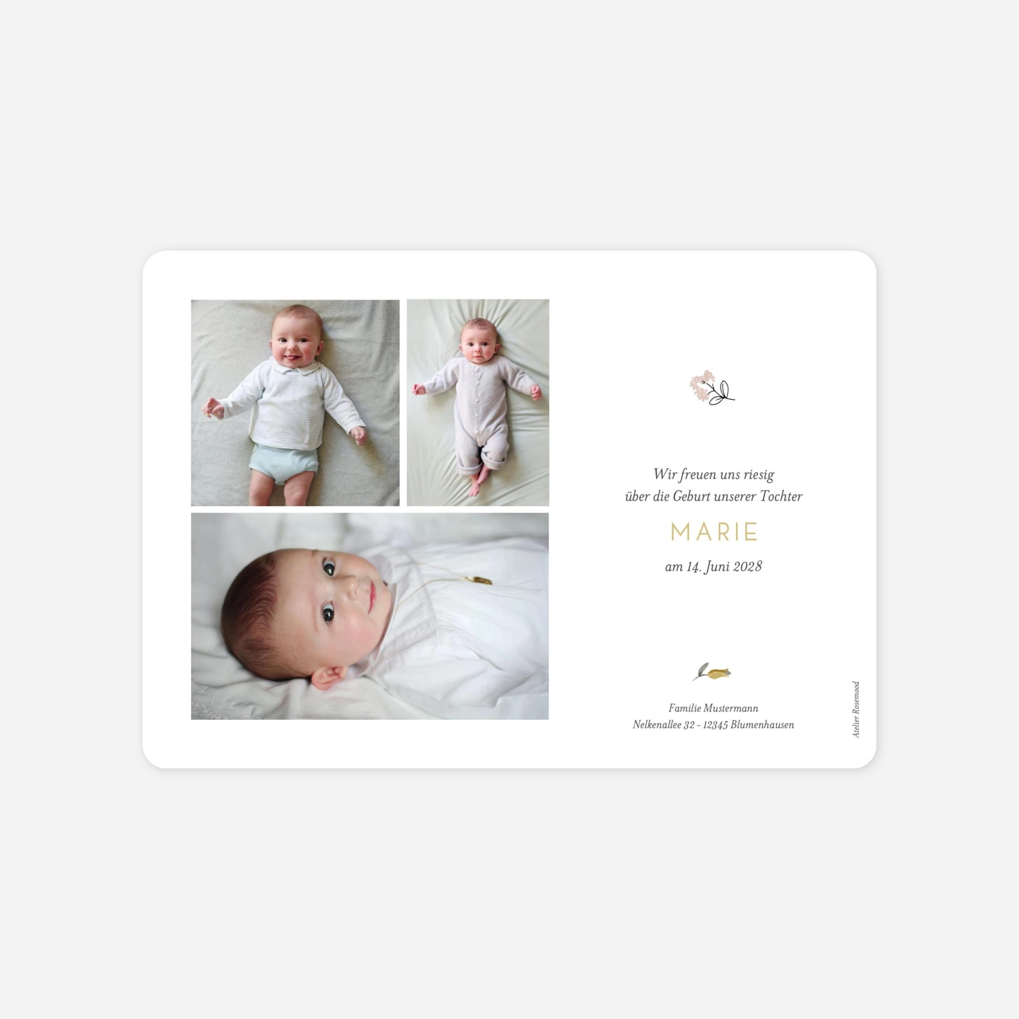 Geburtskarte Süße Träume