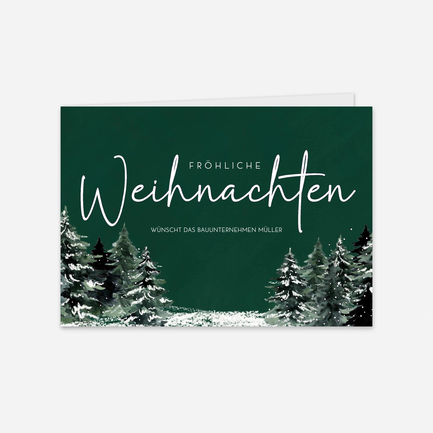 Geschäftliche Weihnachtskarte Tannenstille