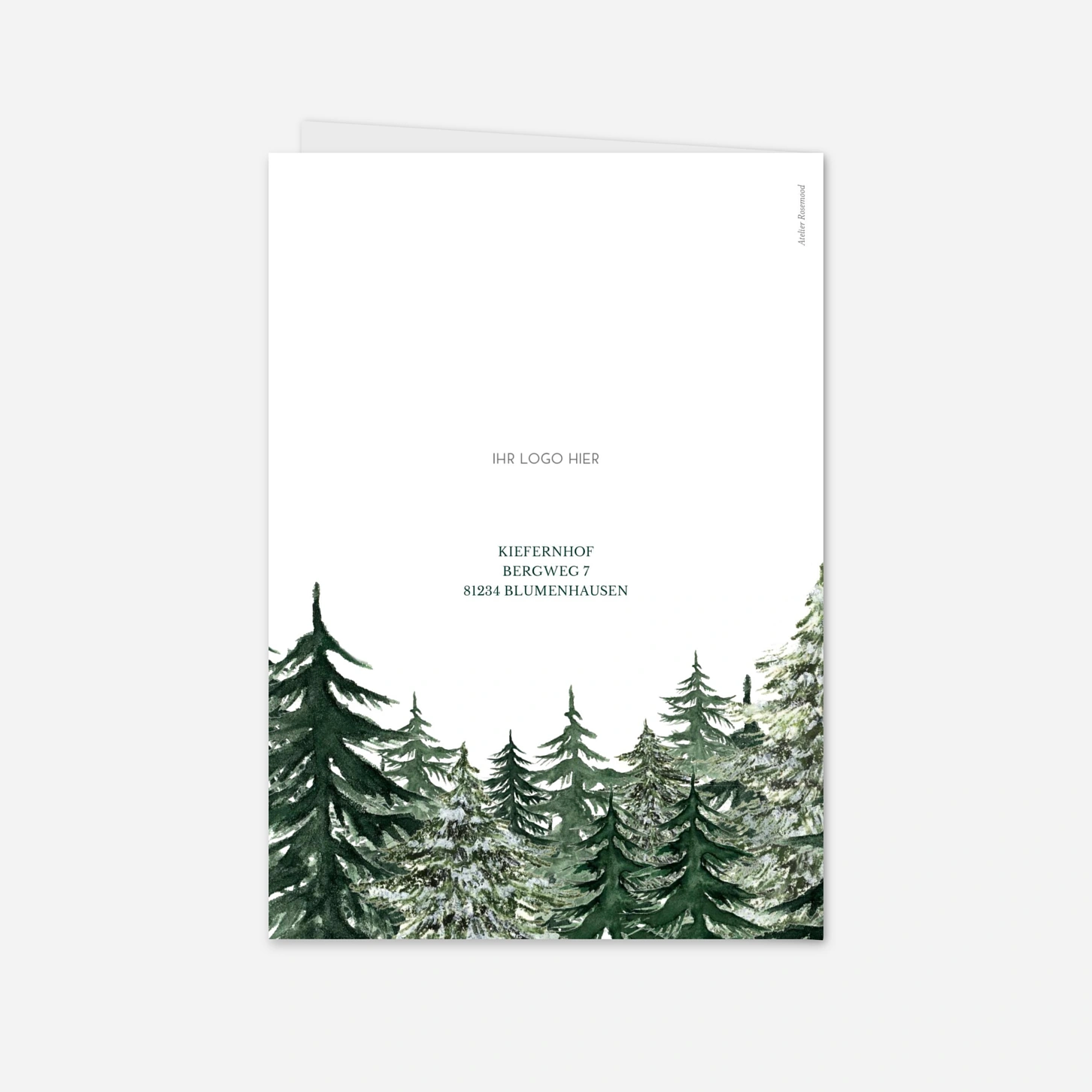 Geschäftliche Weihnachtskarte Warmer Winterwald