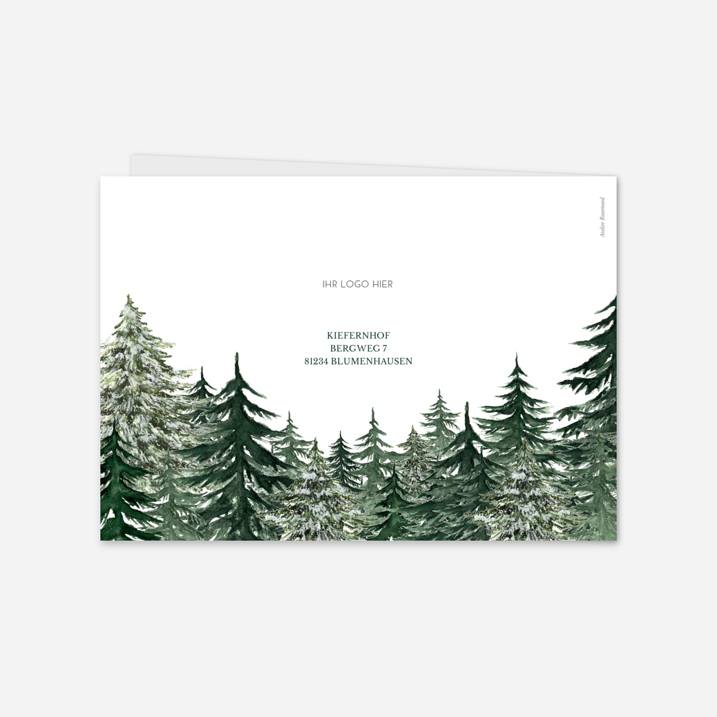 Geschäftliche Weihnachtskarte Warmer Winterwald