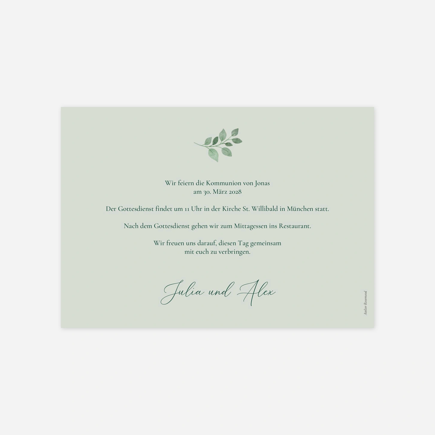 Kommunionseinladung Leichtigkeit