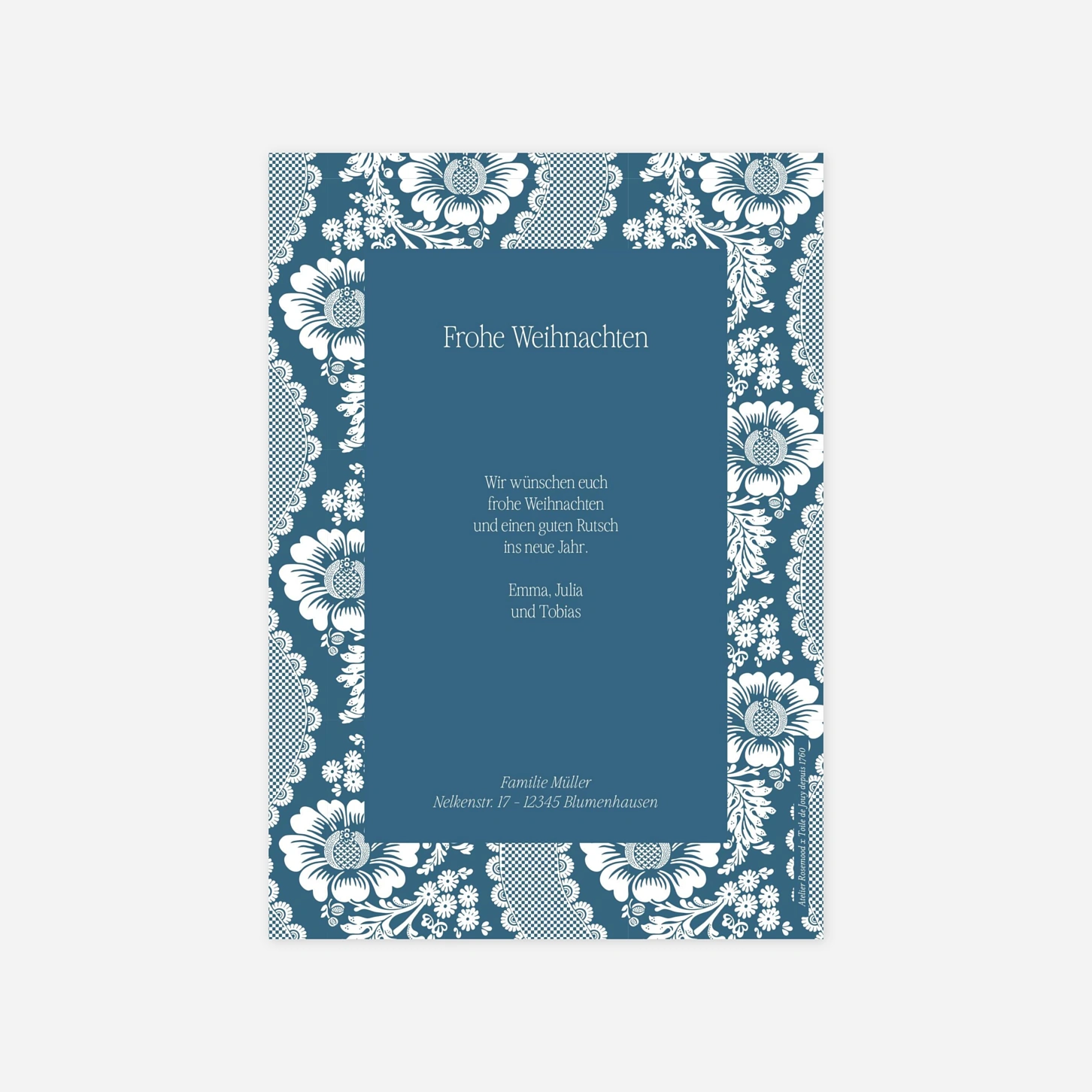 Weihnachtskarte Fleurs ondulantes